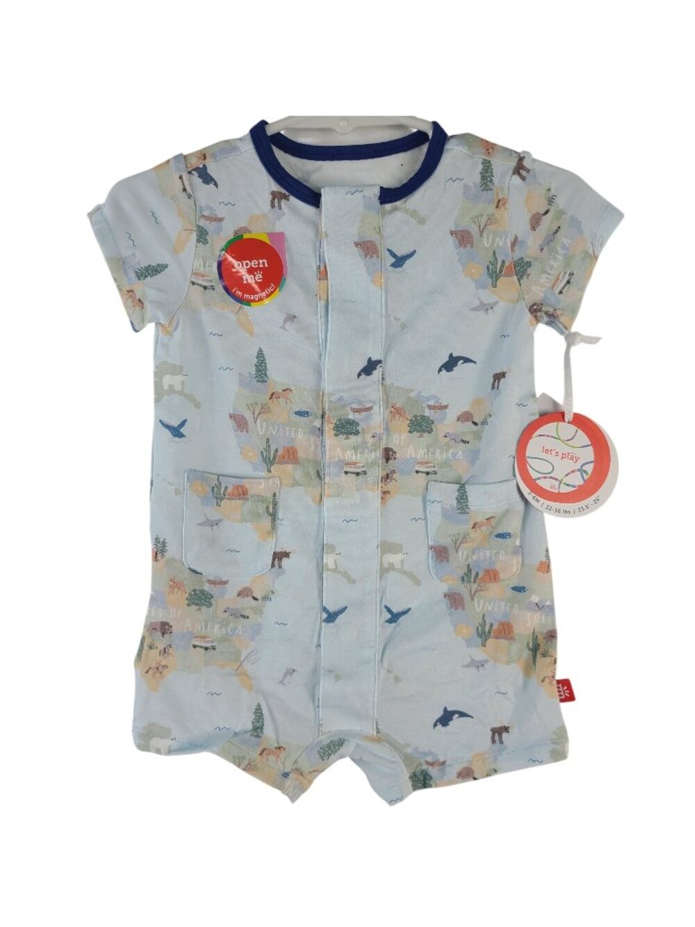 NEW Magnetic Me America The Beautiful Modal Magnetic Romper Sz 3-6 Mo